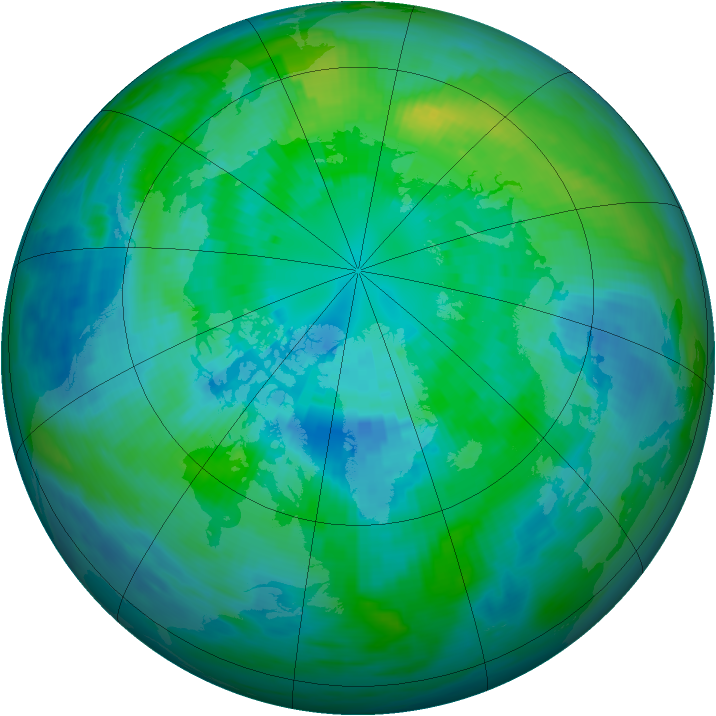 Arctic ozone map for 02 October 1986